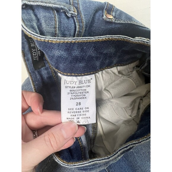 Judy Blue Jeans Womens 28 Blue Relaxed Fit Mid Rise‎ Dark Wash Stretch Denim - Picture 4 of 5